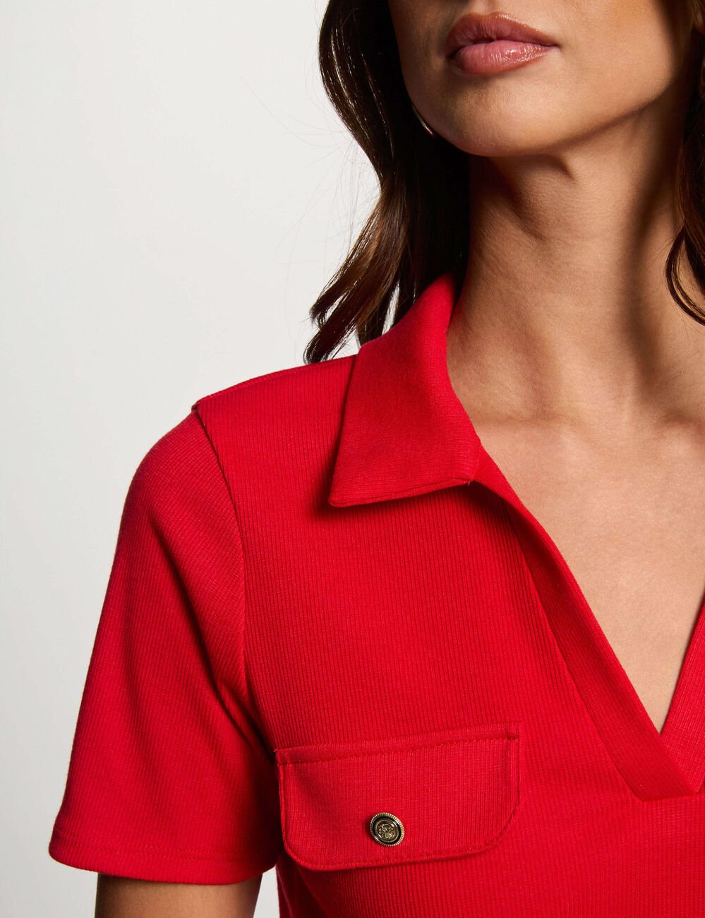 T-shirt manches courtes rouge femme