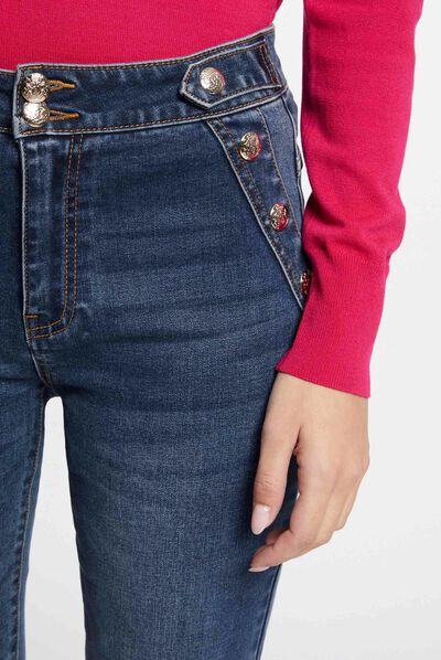 Jeans slim à pont jean stone femme