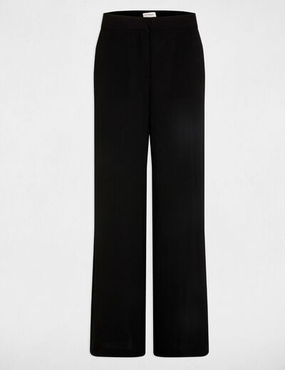 Pantalon large fluide noir femme