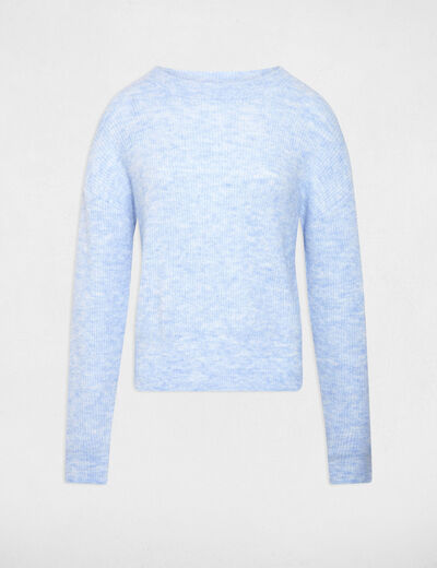 Trui met ronde hals en lange mouwen hemelsblauw vrouw