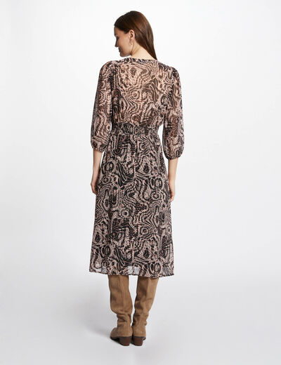 Halflange jurk met abstracte print meerkleurig vrouw