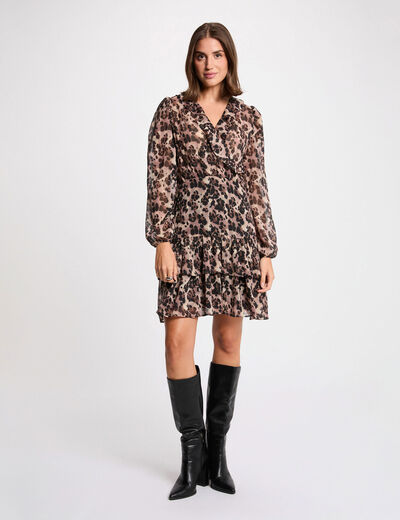 robe courte col v multicolore femme Robe courte col v multicolore femme