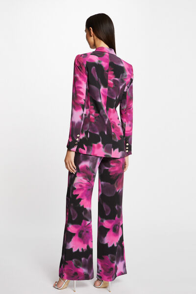 Wijde broek met vlotte bloemenprint meerkleurig vrouw
