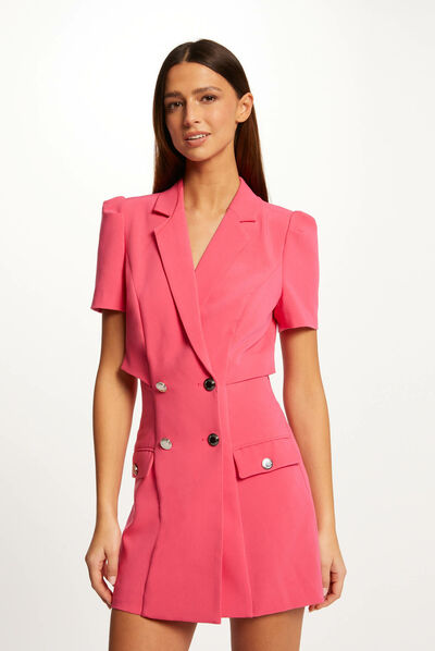 Combinaison droite effet robe rose moyen femme