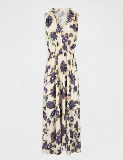 Robe longue évasée imprimé floral multico femme