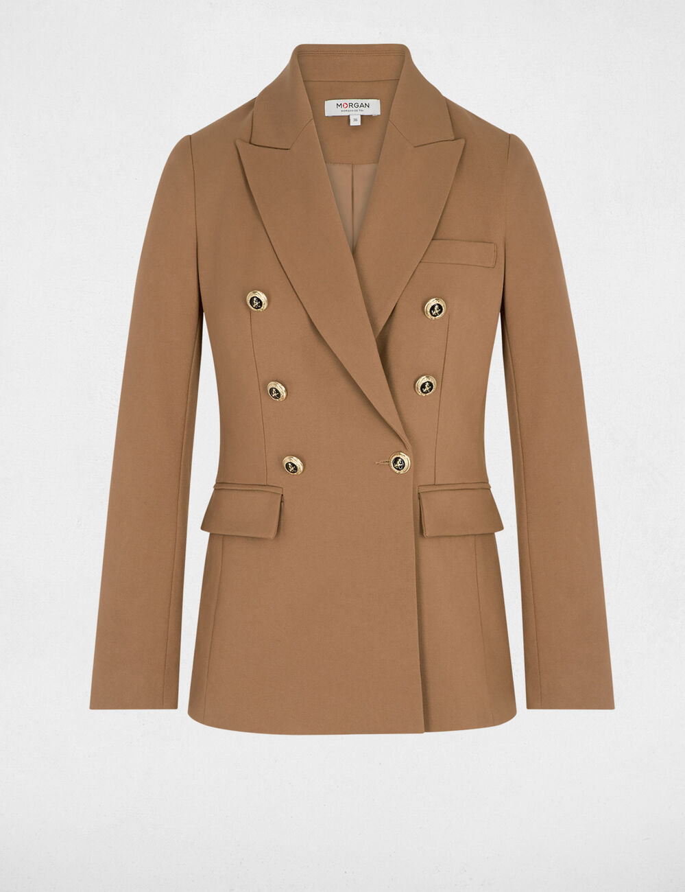 Mouwloze getailleerde blazer bruin vrouw