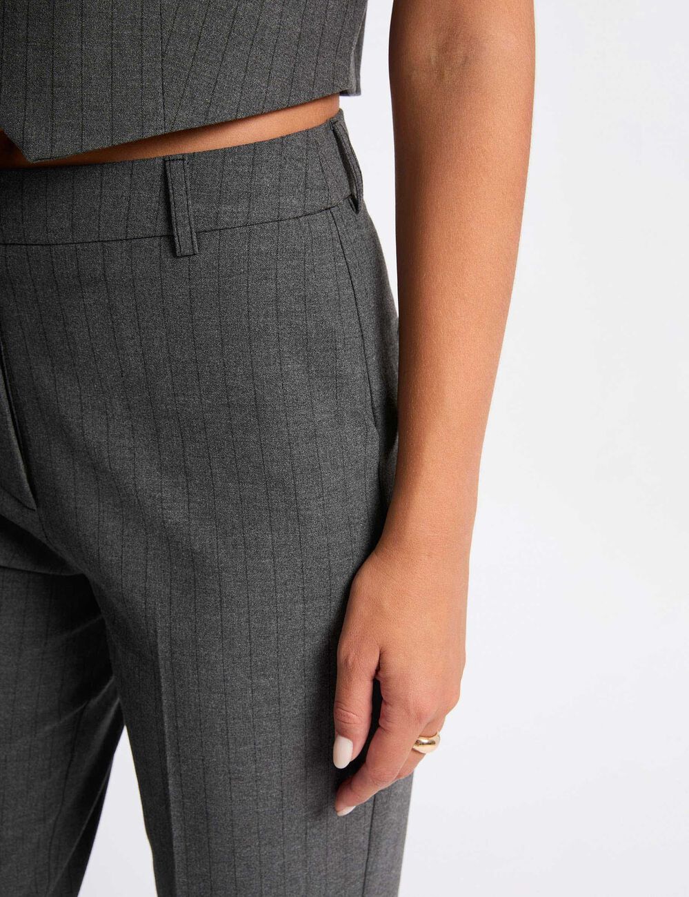 Broek met wijde pijpen mediumgrijs vrouw