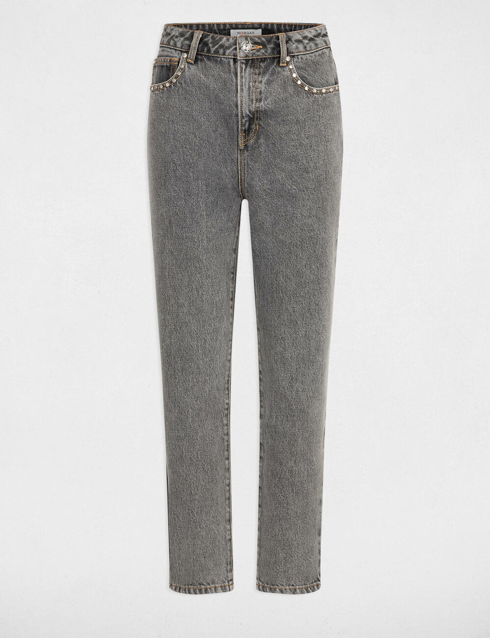 7/8 Rechte Jeans antracietgrijs vrouw