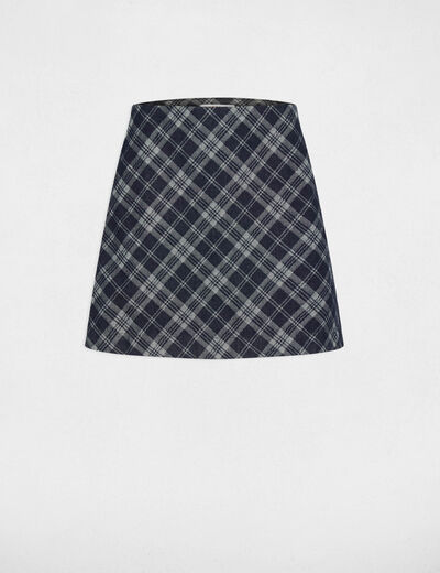 Jupe courte trapèze denim brut femme