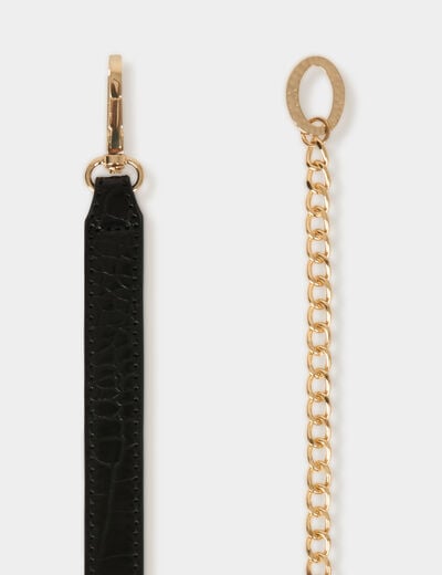 Ceinture fine similicuir noir femme