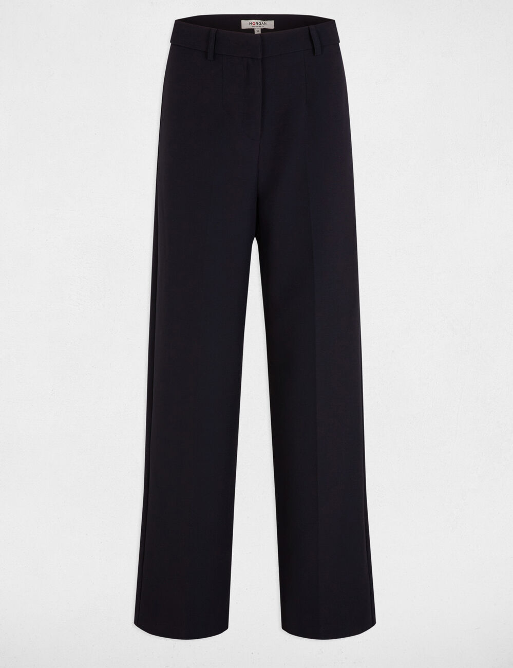 Rechte broek met plooitjes marineblauw vrouw