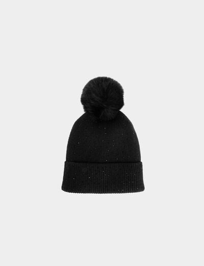 Muts met strass zwart vrouw
