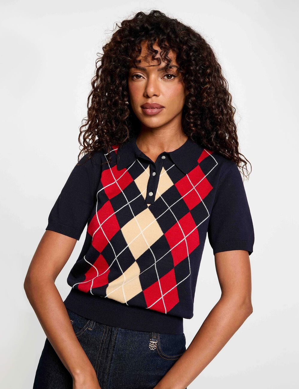 Trui met polokraag marineblauw vrouw