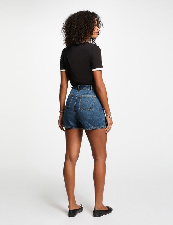 t shirt manches courtes noir femme T-shirt manches courtes noir femme