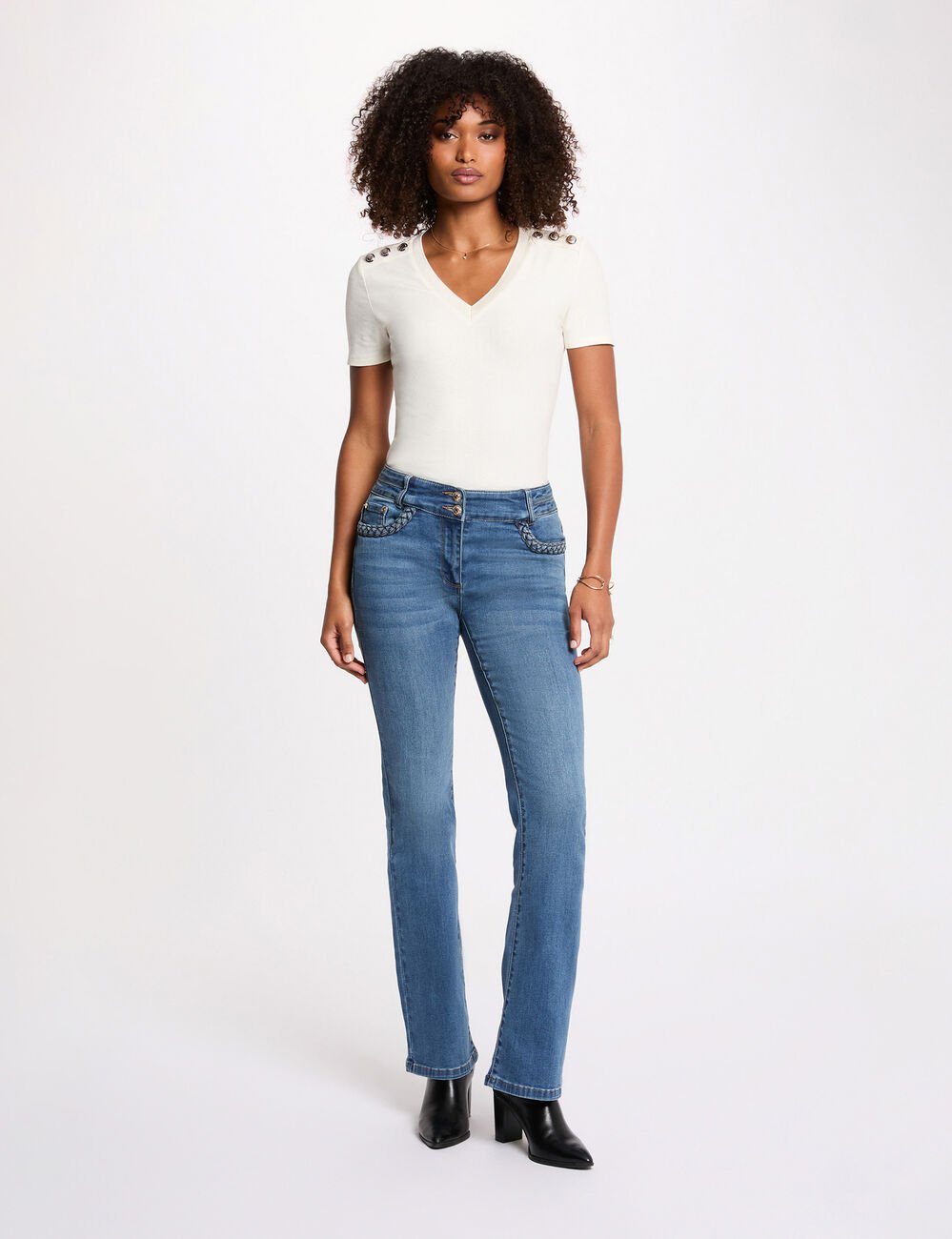 T-shirt met korte mouwen ivoor vrouw