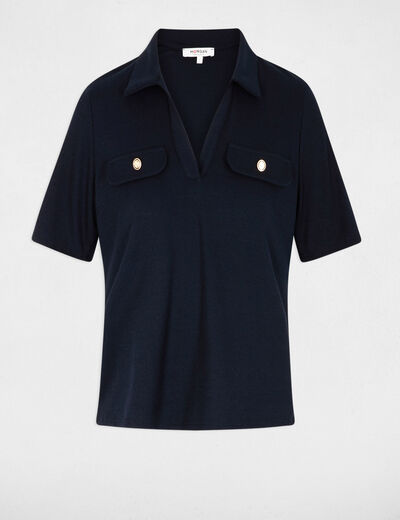 T-shirt manches courtes bleu marine femme