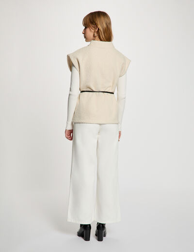 Veste sans manches ivoire femme