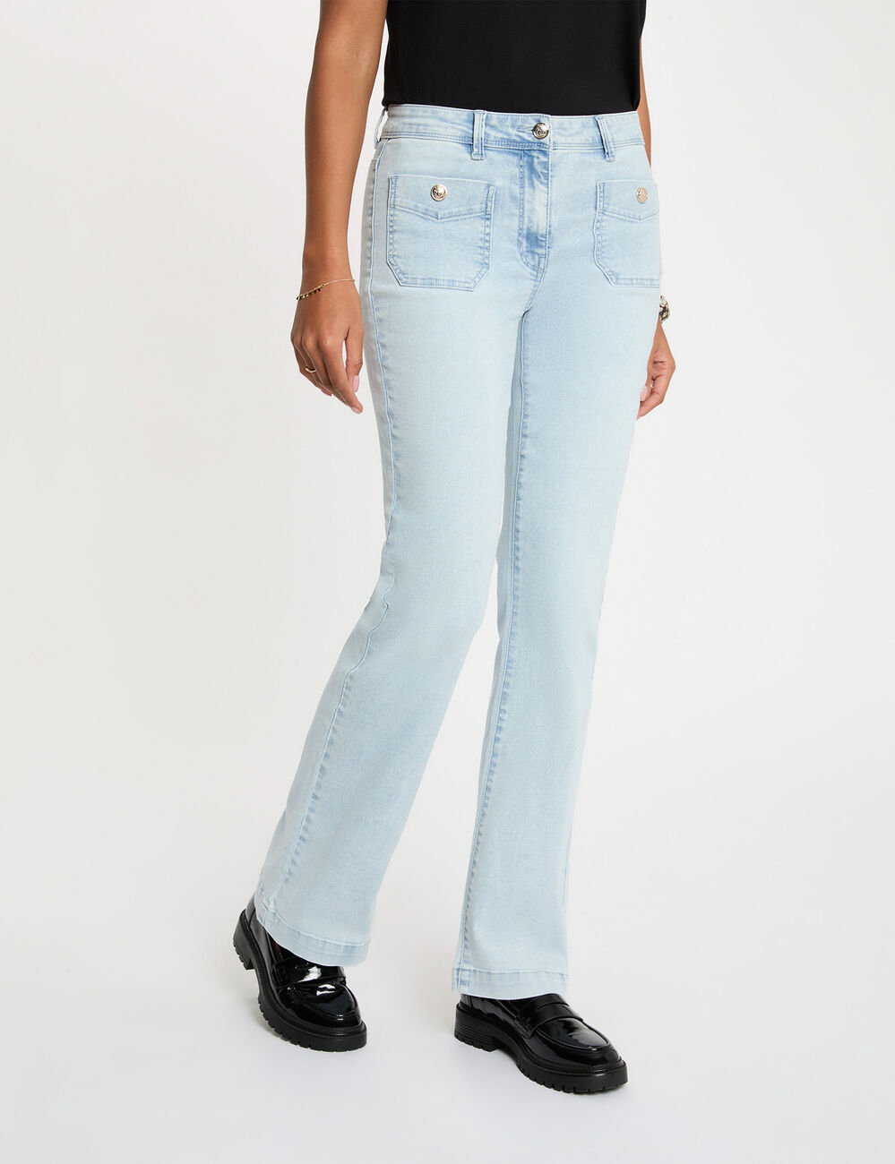 Bootcut jeans gebleekt denim vrouw