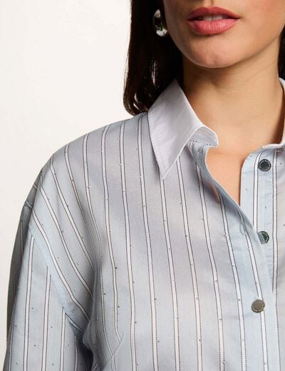 Oversized gestreept overhemd meerkleurig vrouw