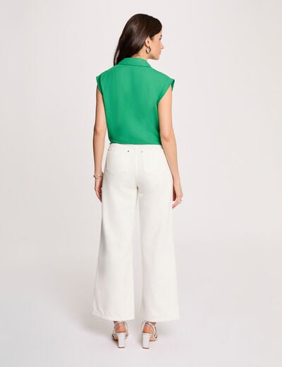 Mouwloze blouse weide groen vrouw