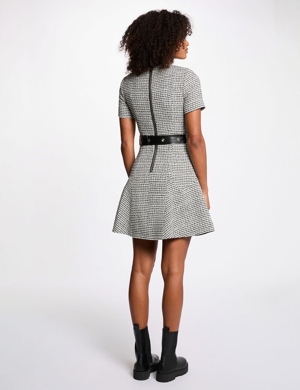 Robe courte évasée multicolore femme