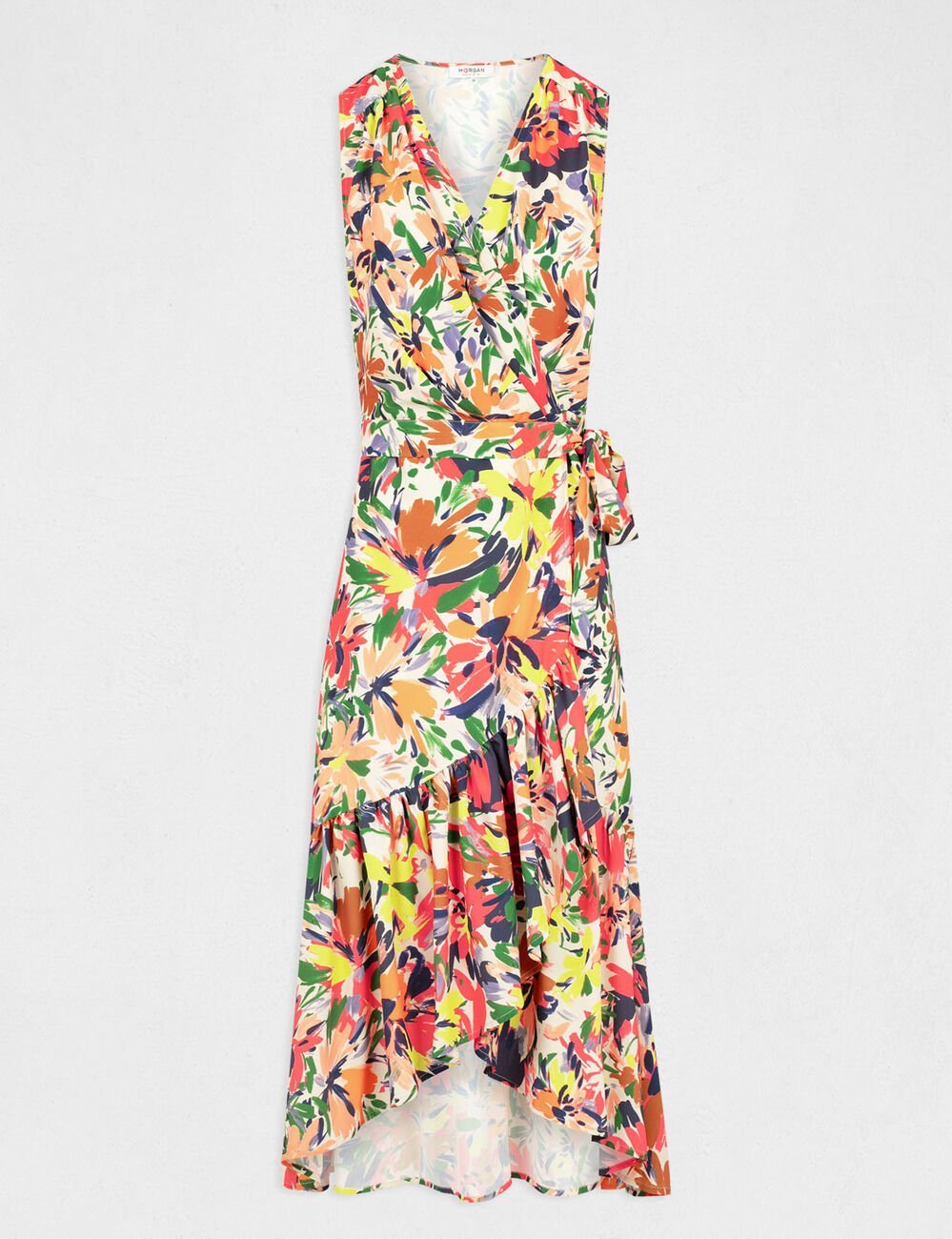 Robe longue &eacute;vas&eacute;e imprim&eacute; floral multico femme