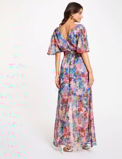 Robe longue fluide multicolore femme