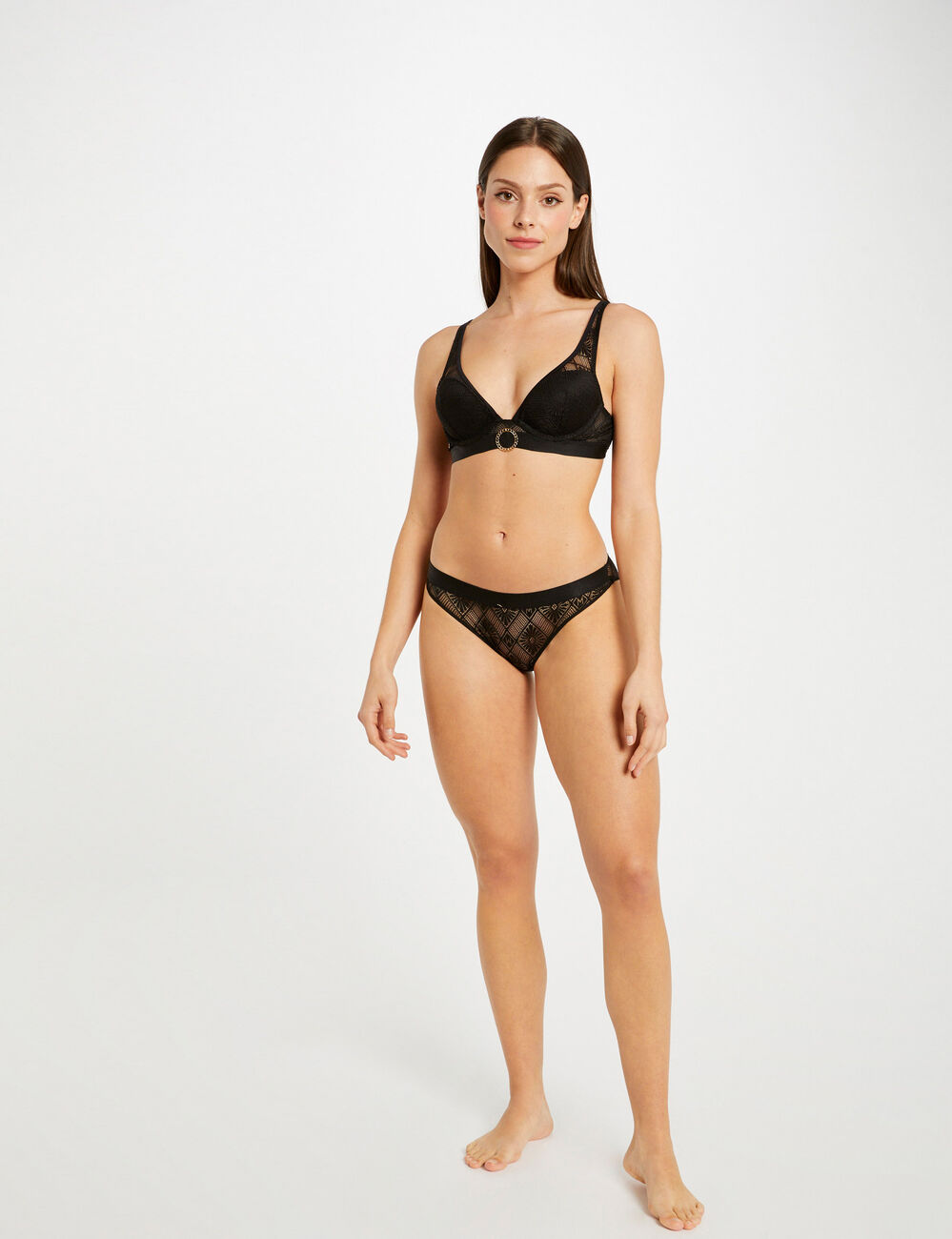 Kanten slip zwart vrouw