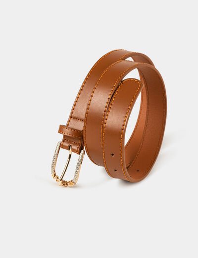 Riem met &laquo; MORGAN &raquo;-gesp caramel vrouw