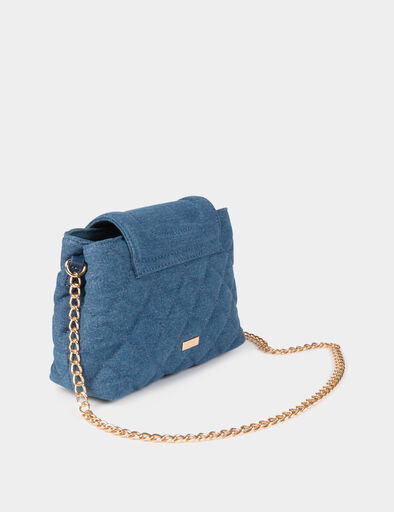 sac pochette jean matelasse denim stone femme Sac pochette jean matelassé denim stone femme