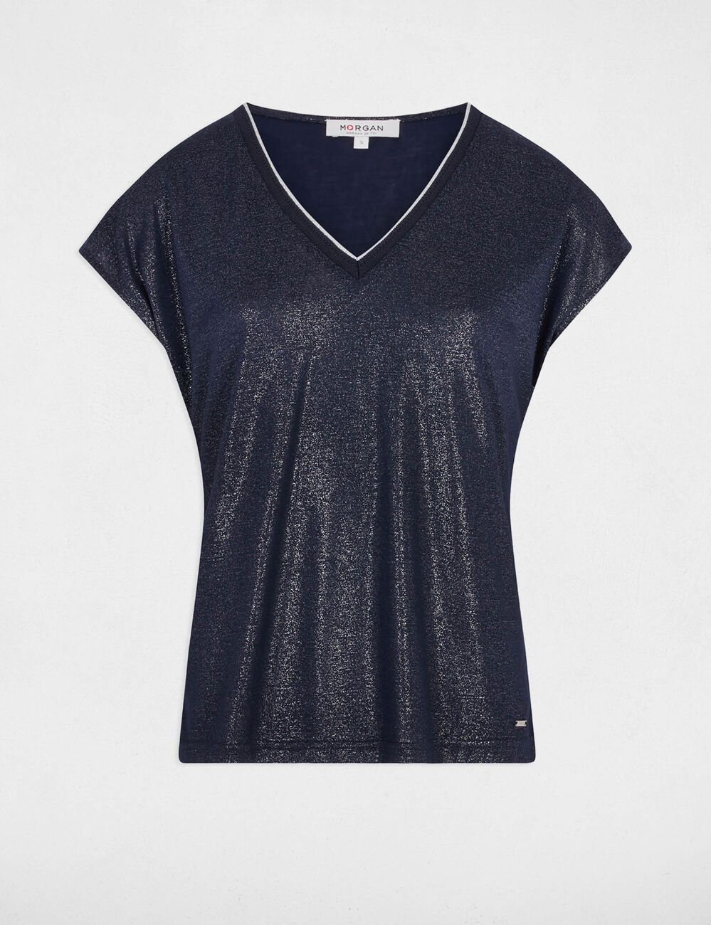 T-shirt manches courtes bleu marine femme