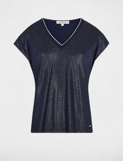 T-shirt met korte mouwen marineblauw vrouw