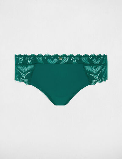 Shorty en dentelle vert femme