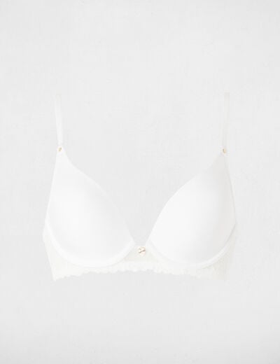 Soutien-gorge dentelle coques blanc femme