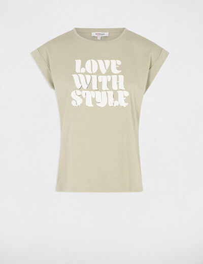 T-shirt à inscription vert clair femme