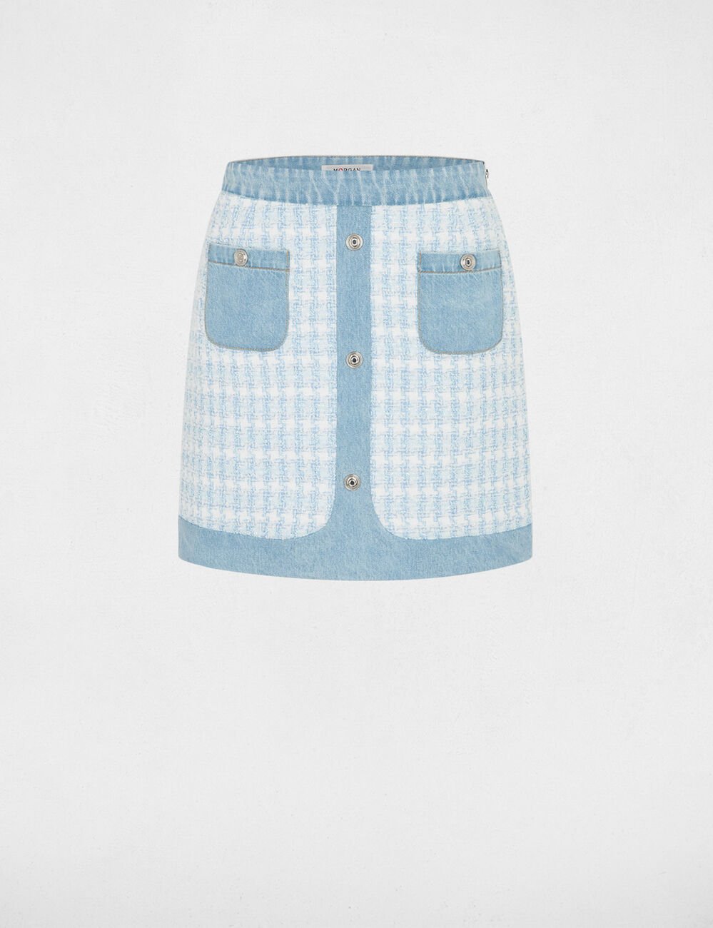 Jupe courte ajust&eacute;e bleu ciel femme