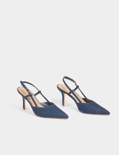 Escarpins slingback denim stone femme