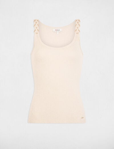 T-shirt cintr&eacute; col rond blanc femme