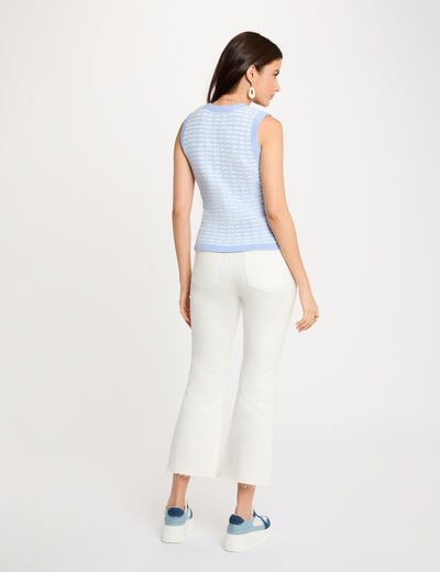 Getailleerd vest met V-hals hemelsblauw vrouw