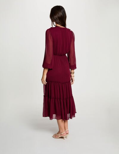 Lange, vloeiende jurk bordeaux vrouw