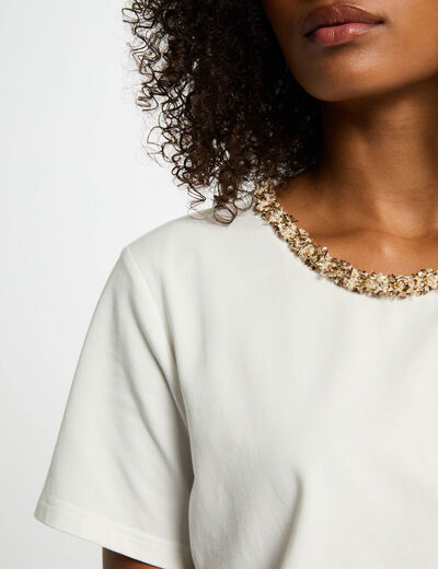 T-shirt manches courtes blanc femme