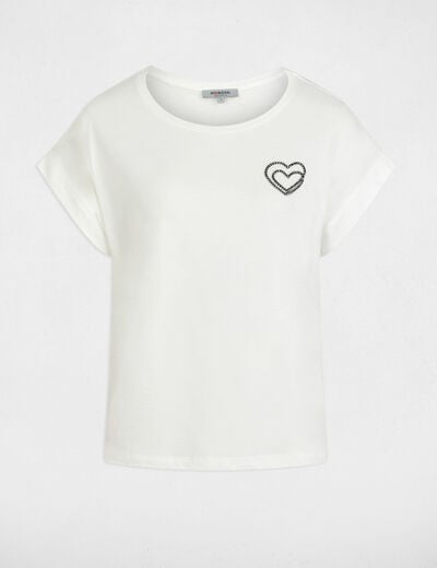 T-shirt manches courtes blanc femme