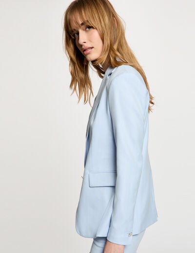 Veste ajust&eacute;e rayures bleu ciel femme