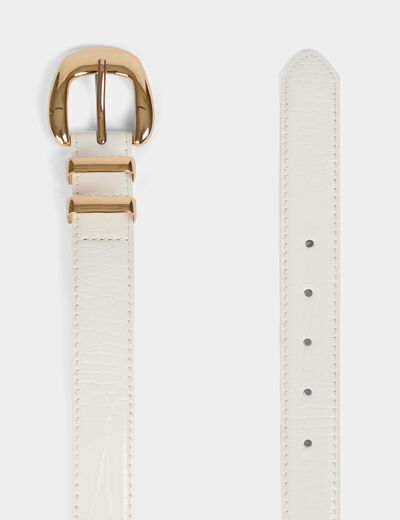 Ceinture croco blanc femme