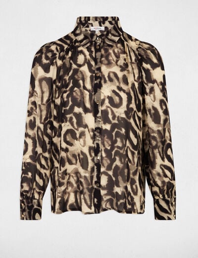 Bedrukte voile blouse meerkleurig vrouw