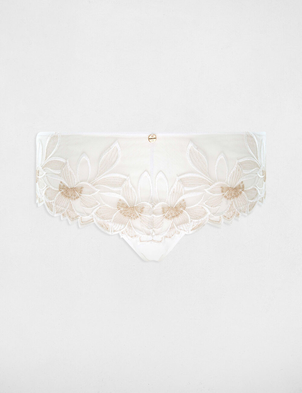 Shorty en dentelle ivoire femme