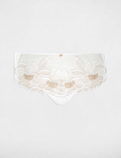 Shorty en dentelle ivoire femme