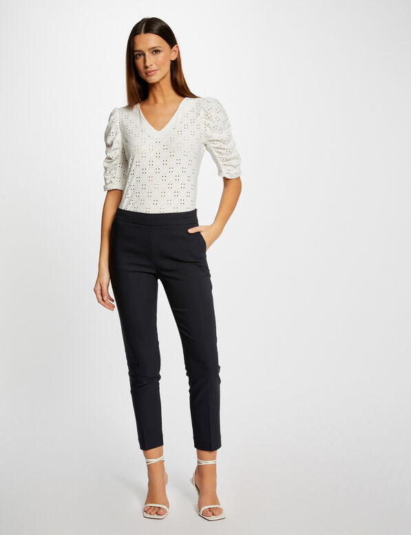 pantalon cigarette 78eme bleu marine femme Pantalon cigarette 7/8ème bleu marine femme
