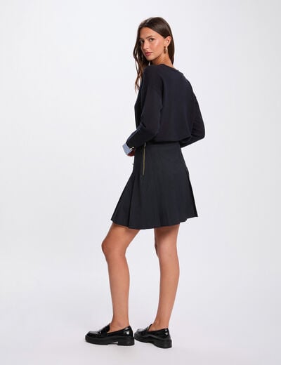 V-hals trui marineblauw vrouw