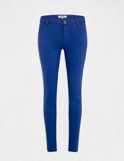 Pantalon skinny taille basse bleu moyen femme